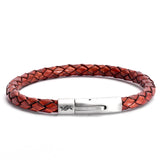Alex - 6mm bolo genuine leather bracelet in antique red