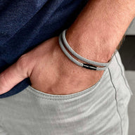 Ash - 4mm doube-layer Milan rope bracelet in grey