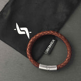Beckett - 6mm Premium Double-Layer Leather Bracelet ( Saddle Brown )