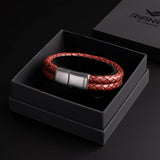 Beckett - 6mm Premium Double-Layer Leather Bracelet ( Saddle Brown )