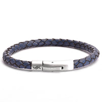 Sapphire - 6mm bolo genuine leather bracelet in dark blue