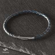 Ben - 4mm bolo genuine leather bracelet in dark blue