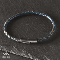 Ben - 4mm bolo genuine leather bracelet in dark blue