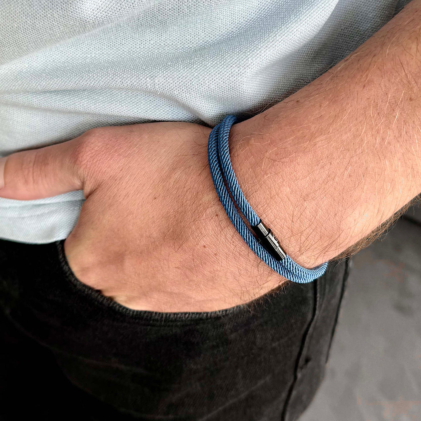 Blaise - 4mm doube-layer Milan rope bracelet in blue