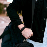Blueeye - Multi-layer leather bracelet with blue tiger-eye beads & genuine leather cords