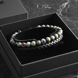 Caleb - Leather bracelet with African Turquoise stone