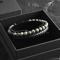 Caleb - Leather bracelet with African Turquoise stone