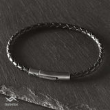 Cole - 4mm bolo genuine leather bracelet in black