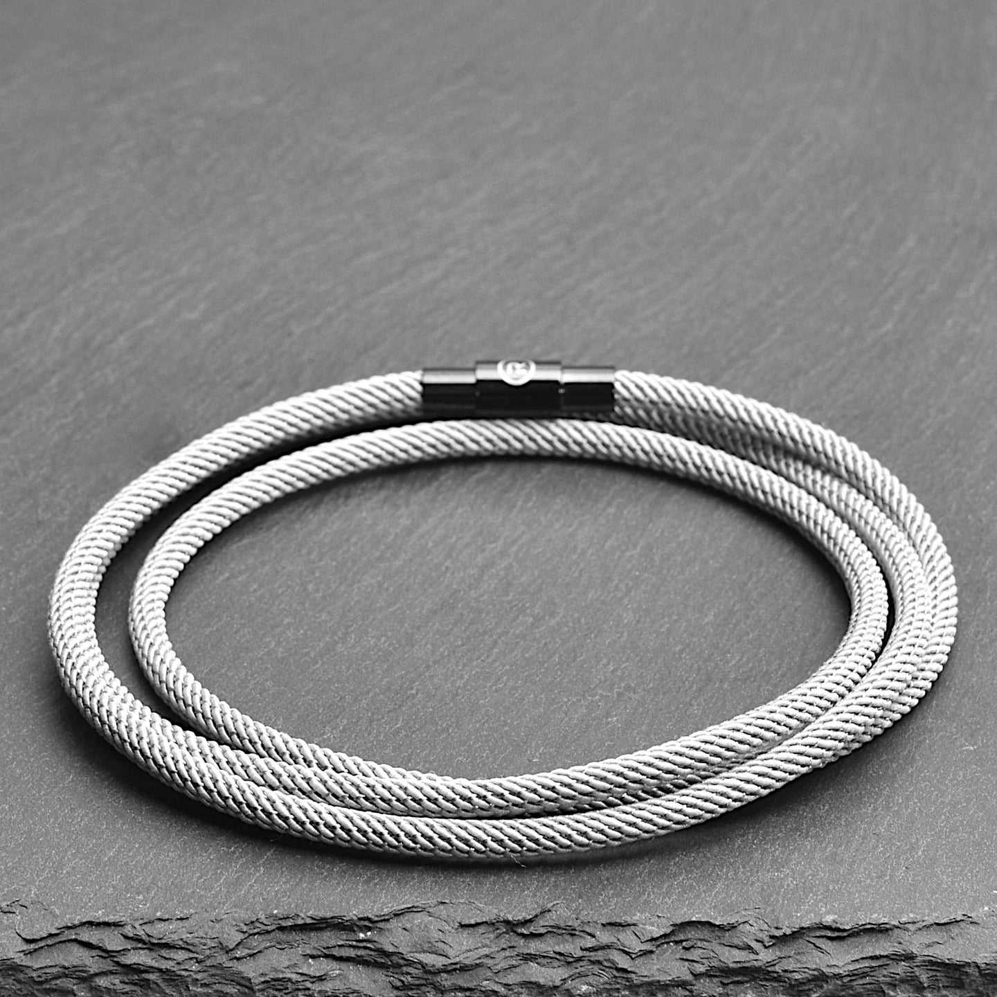 Cruz - 3mm triple-layer Milan rope bracelet in grey