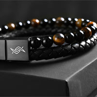 Daniel – Leather & Tiger-Eye Bracelet