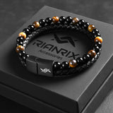 Daniel – Leather & Tiger-Eye Bracelet