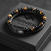 Daniel – Leather & Tiger-Eye Bracelet