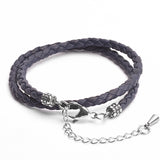 Deepwave - 4mm double layer Nappa leather bracelet in navy
