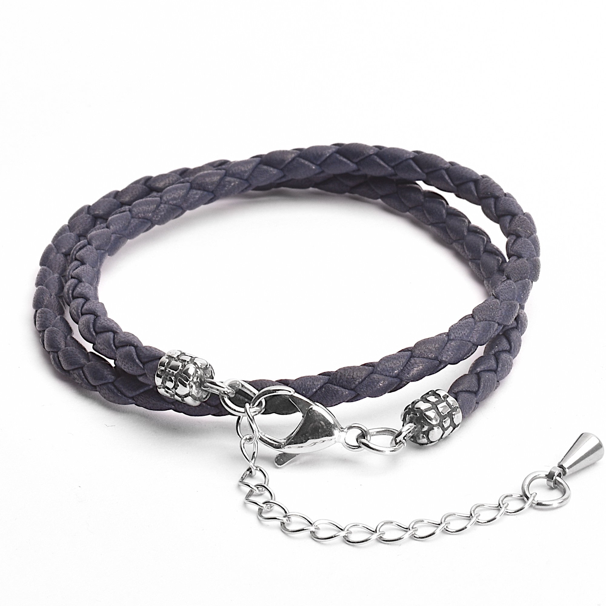 Deepwave - 4mm double layer Nappa leather bracelet in navy