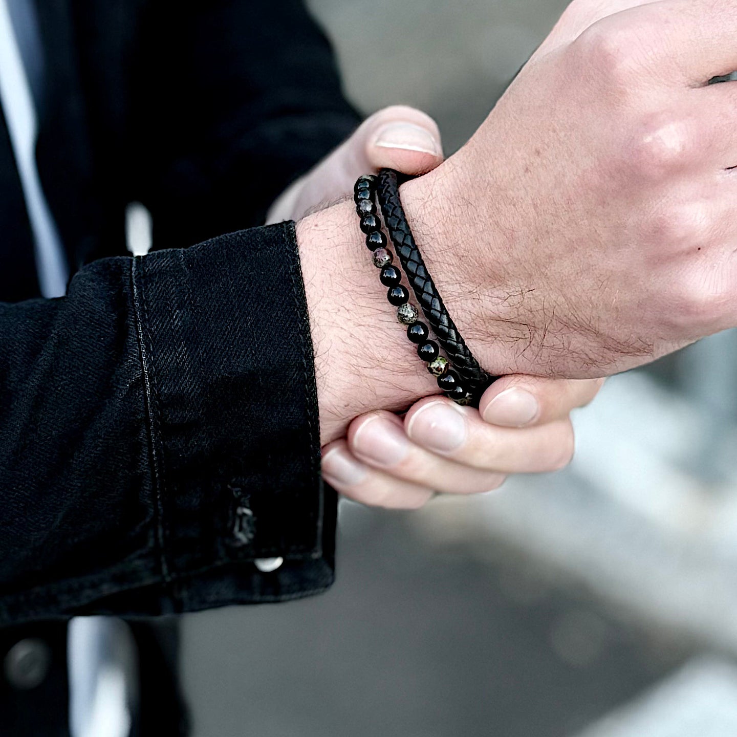Draco - Genuine leather bracelet with dragon blood stone