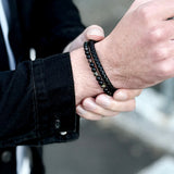 Draco - Genuine leather bracelet with dragon blood stone
