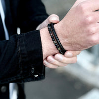 Draco - Genuine leather bracelet with dragon blood stone