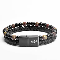 Draco - Genuine leather bracelet with dragon blood stone