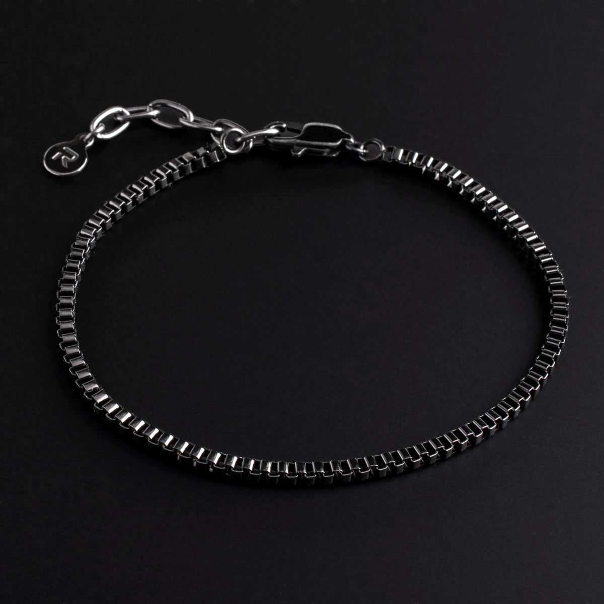Flint — 3mm Gunmetal Box Chain Bracelet