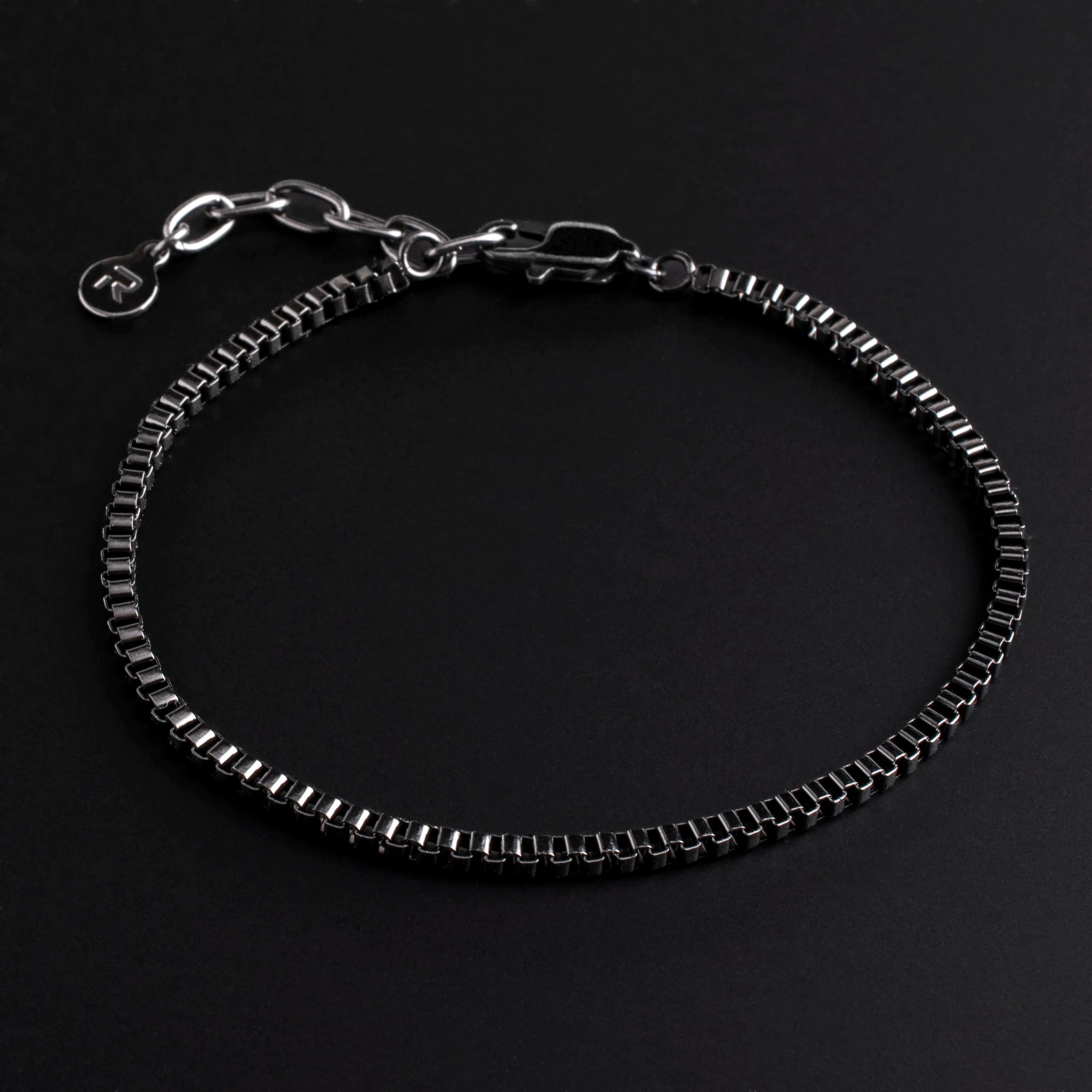 Flint — 3mm Gunmetal Box Chain Bracelet