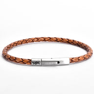 James - 4mm bolo genuine leather bracelet in antique light brown