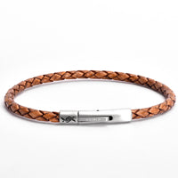 James - 4mm bolo genuine leather bracelet in antique light brown