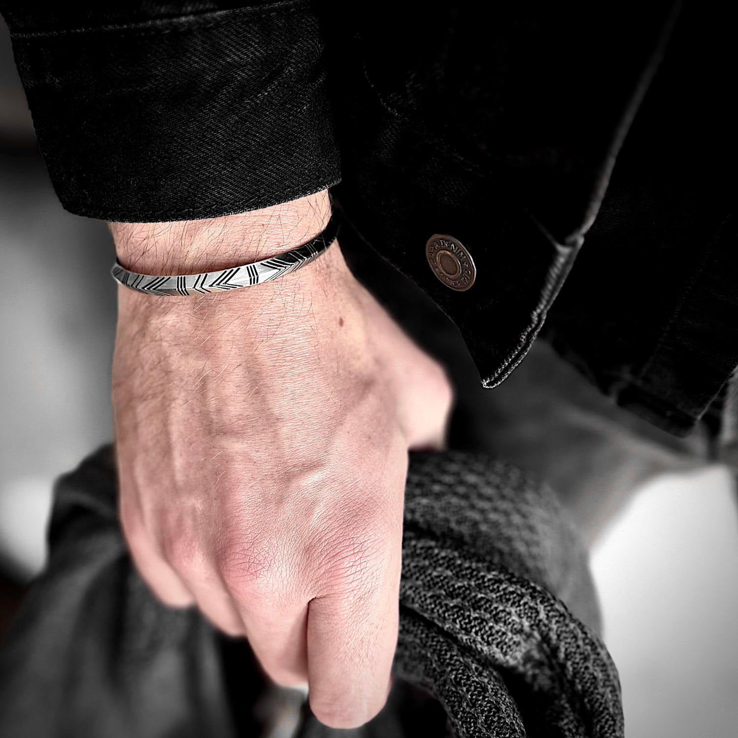 Jaxon – Engraved Stainless Steel Cuff
