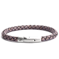 Joe - 6mm bolo genuine leather bracelet in antique navy