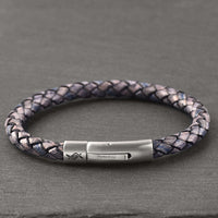 Joe - 6mm bolo genuine leather bracelet in antique navy