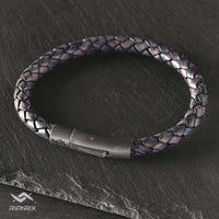 Joe - 6mm bolo genuine leather bracelet in antique navy