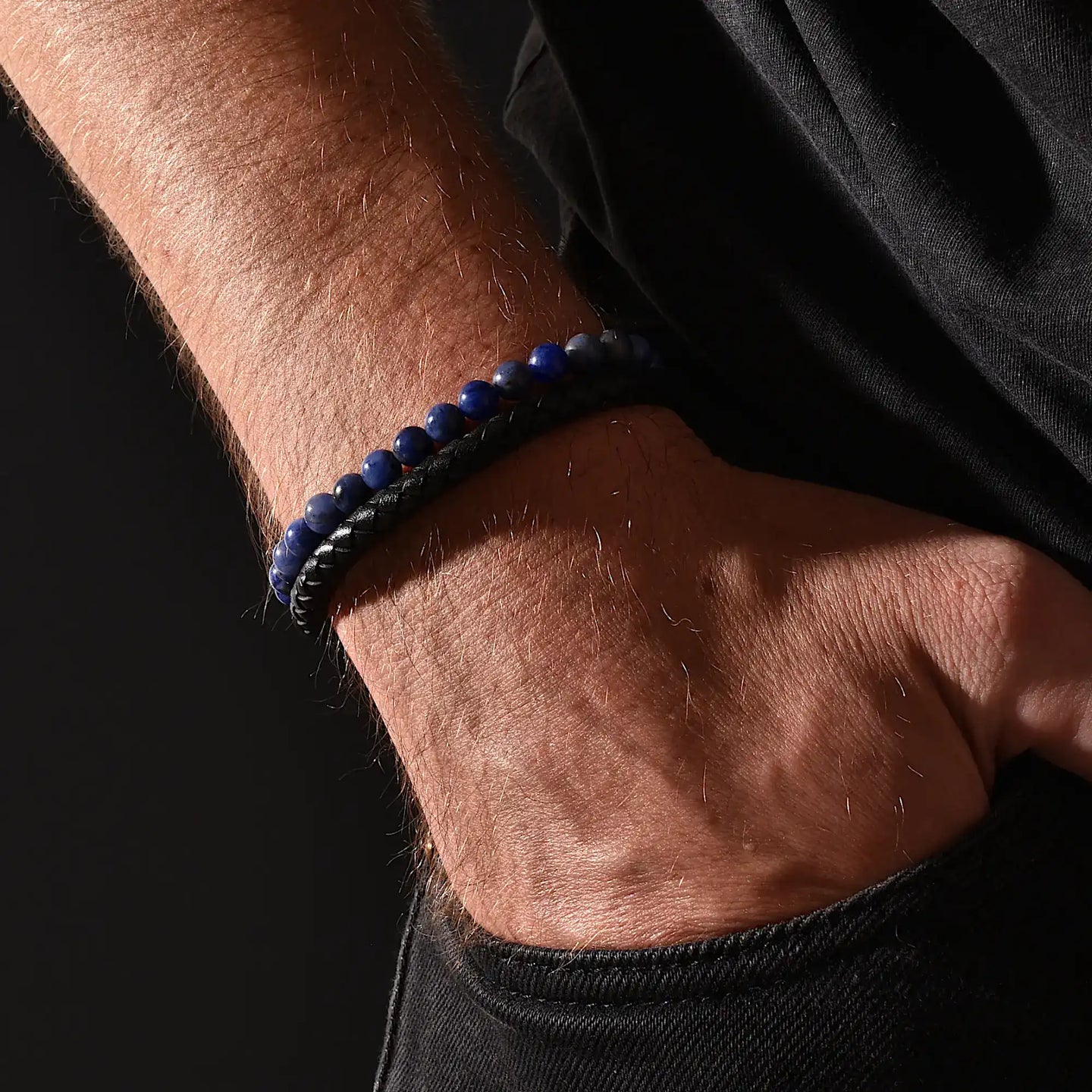 Julian - Genuine leather bracelet with Sodalite stone