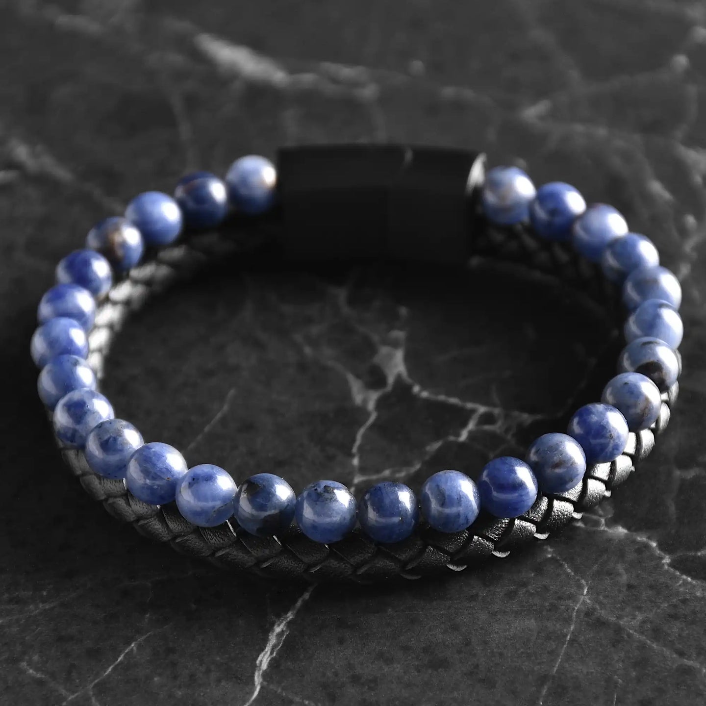 Julian - Genuine leather bracelet with Sodalite stone