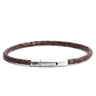 Liam - 4mm bolo genuine leather bracelet in dark brown