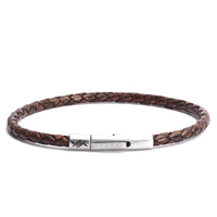 Liam - 4mm bolo genuine leather bracelet in dark brown