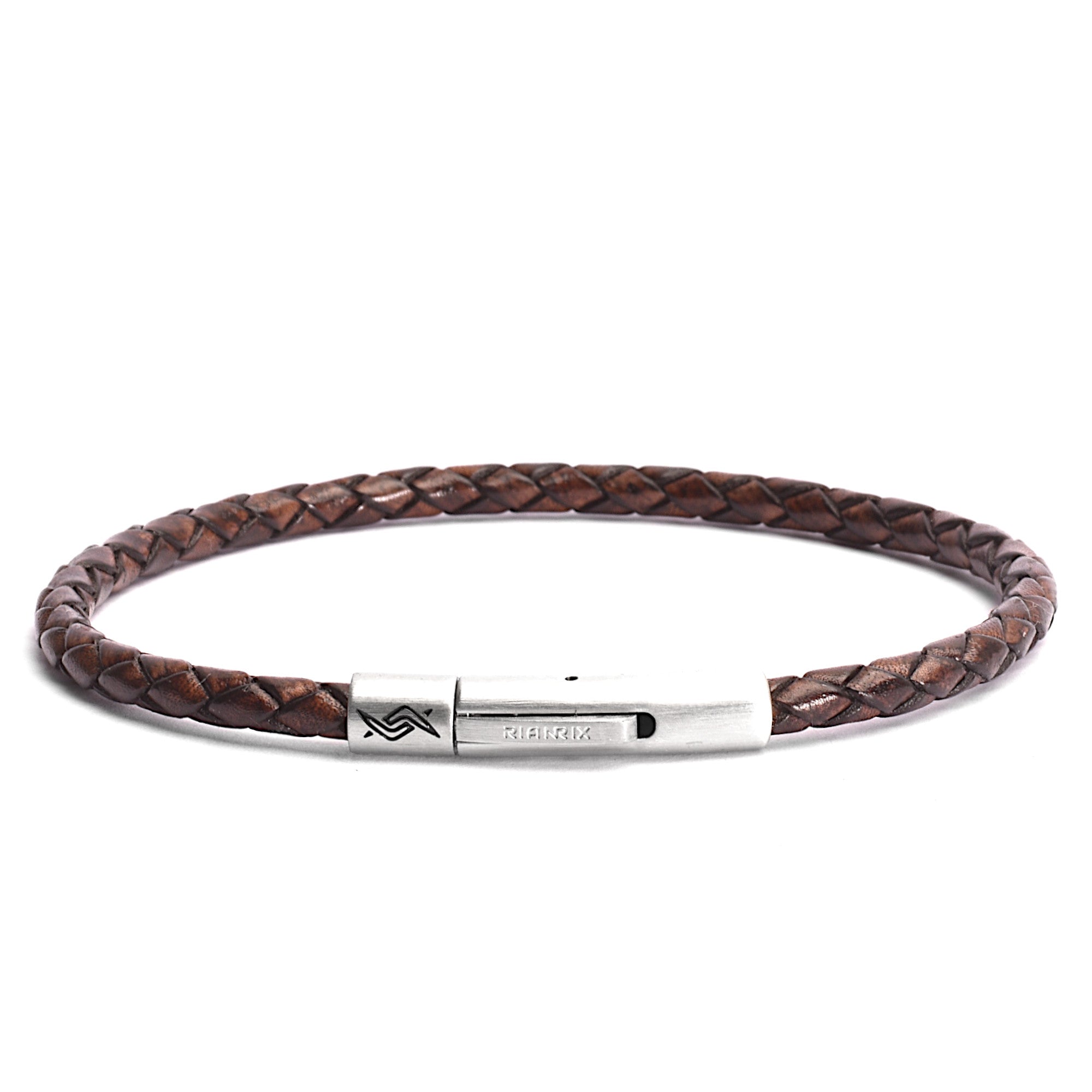 Liam - 4mm bolo genuine leather bracelet in dark brown