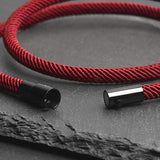 Mars - 4mm doube-layer Milan rope bracelet in wine red