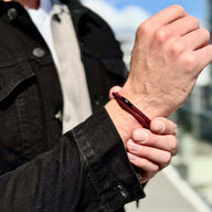 Mars - 4mm doube-layer Milan rope bracelet in wine red
