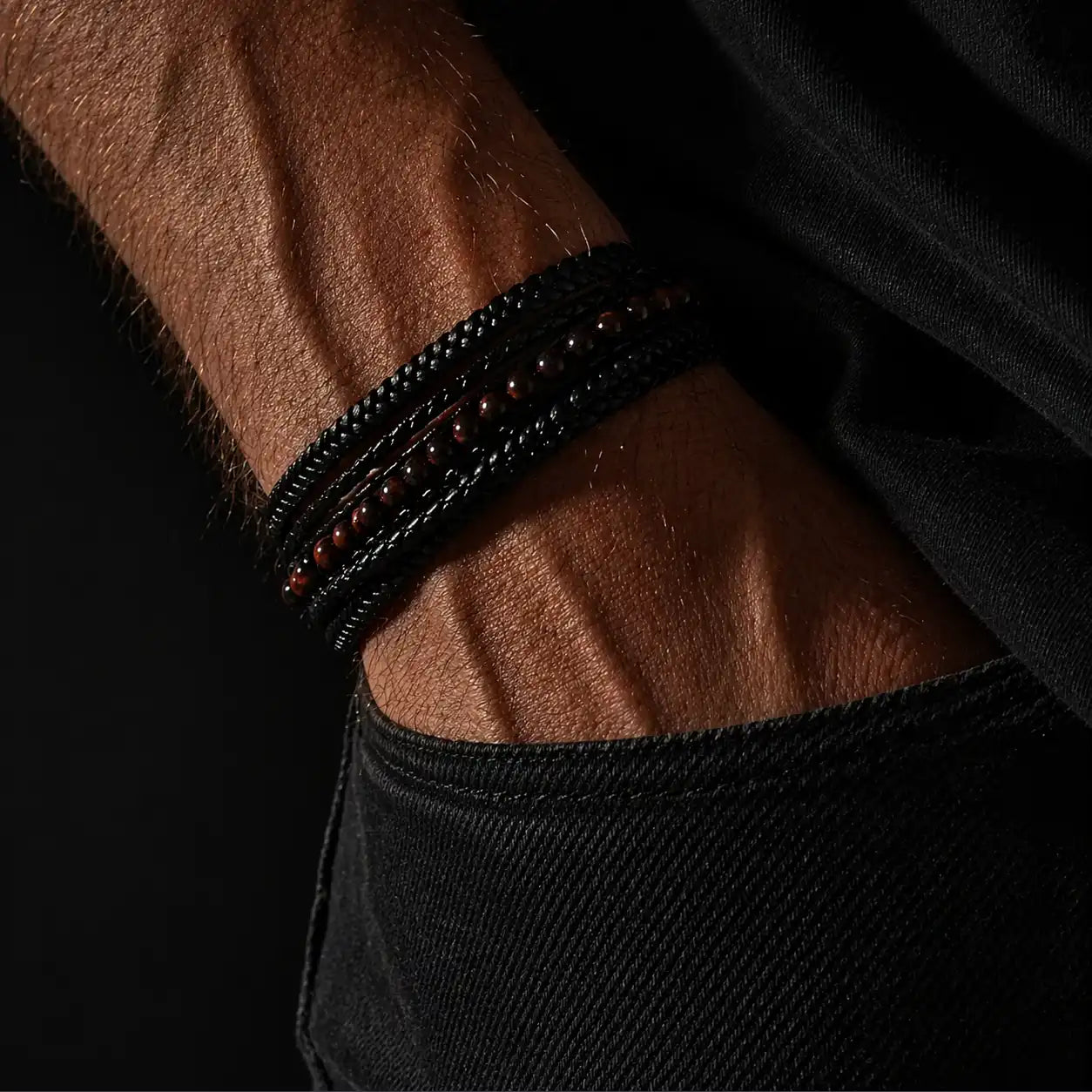 Matt — Red Tiger Eye Multi-Layer Bracelet