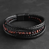 Matt — Red Tiger Eye Multi-Layer Bracelet