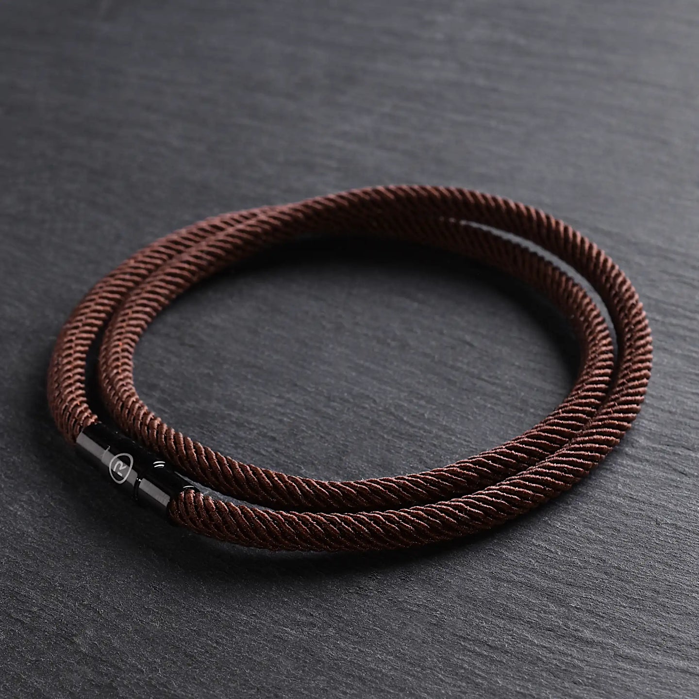 Milo - 4mm doube-layer Milan rope bracelet in dark brown
