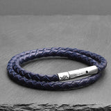 Navarre - 4mm super soft Nappa leather bracelet in dark blue