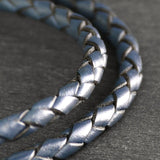 Nero - 3mm genuine leather bracelet in navy blue