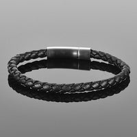 Nightfall - 6mm Nappa leather bracelet in classic black