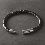 Nightfall - 6mm Nappa leather bracelet in classic black