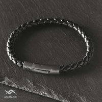 Nightfall - 6mm Nappa leather bracelet in classic black