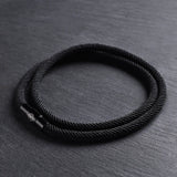 Noir - 4mm doube-layer Milan rope bracelet in true black
