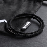 Noir - 4mm doube-layer Milan rope bracelet in true black