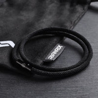 Noir - 4mm doube-layer Milan rope bracelet in true black