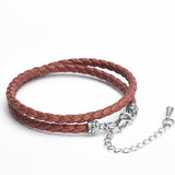 Oakflare - 4mm double layer Nappa leather bracelet in mahagony