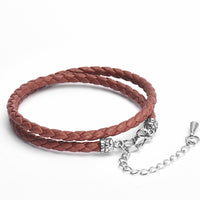 Oakflare - 4mm double layer Nappa leather bracelet in mahagony